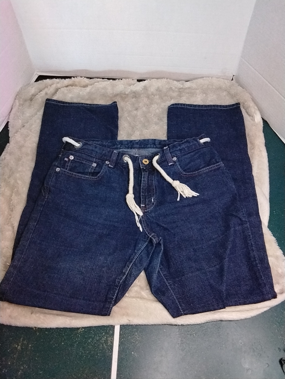 Vintage Y2K Polo Ralph Lauren Bootcut Jeans Womens Size 8. Rope Belt. VERY CLEAN